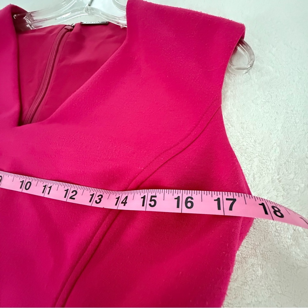 Elie Tahari Women's Fuchsia Camellia V-Neck Fit-and-Flare Dress (Size 8) - Picture 9 of 12